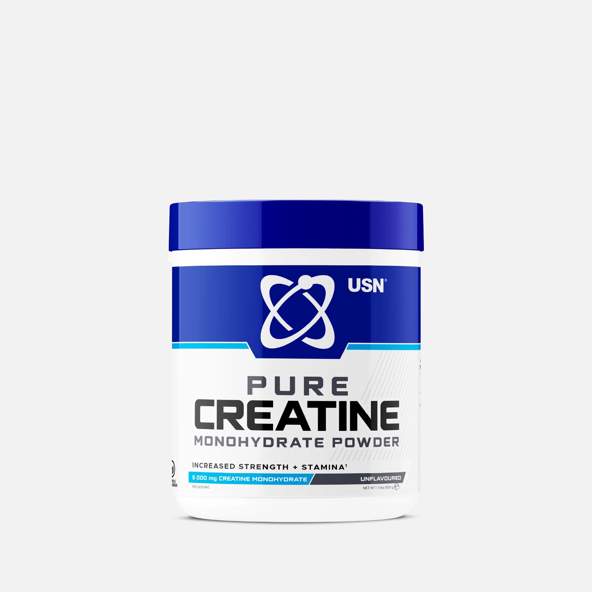 USN Pure Creatine Monohydrate Unflavoured 500g front view